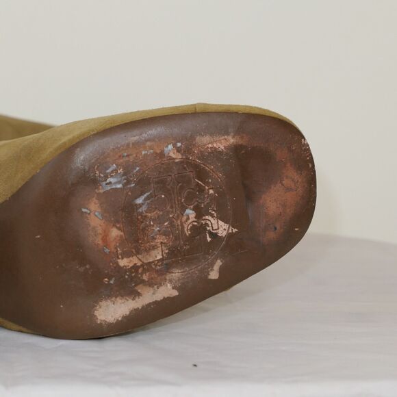 TORY BURCH Sz 9M High Heel 219313 Light Tan  Suede Ankle Booties $375 Retail EUC - Picture 12 of 13